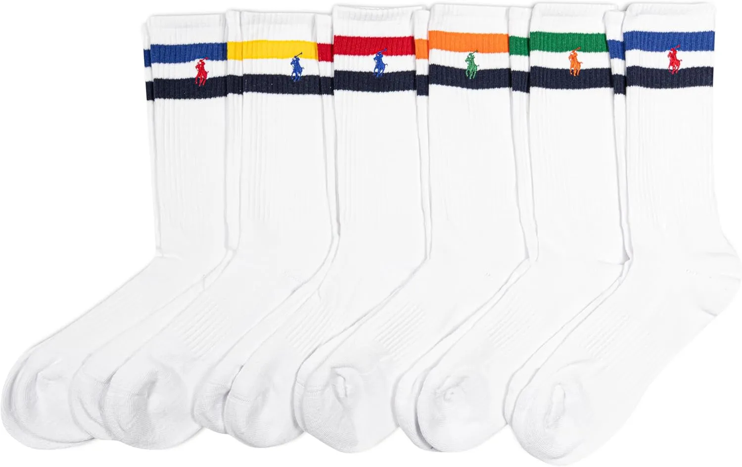 POLO RALPH LAUREN Men's Athletic Performance Cotton Crew Socks - 6 Pair Pack - Moisture Wicking Mesh - Image 13