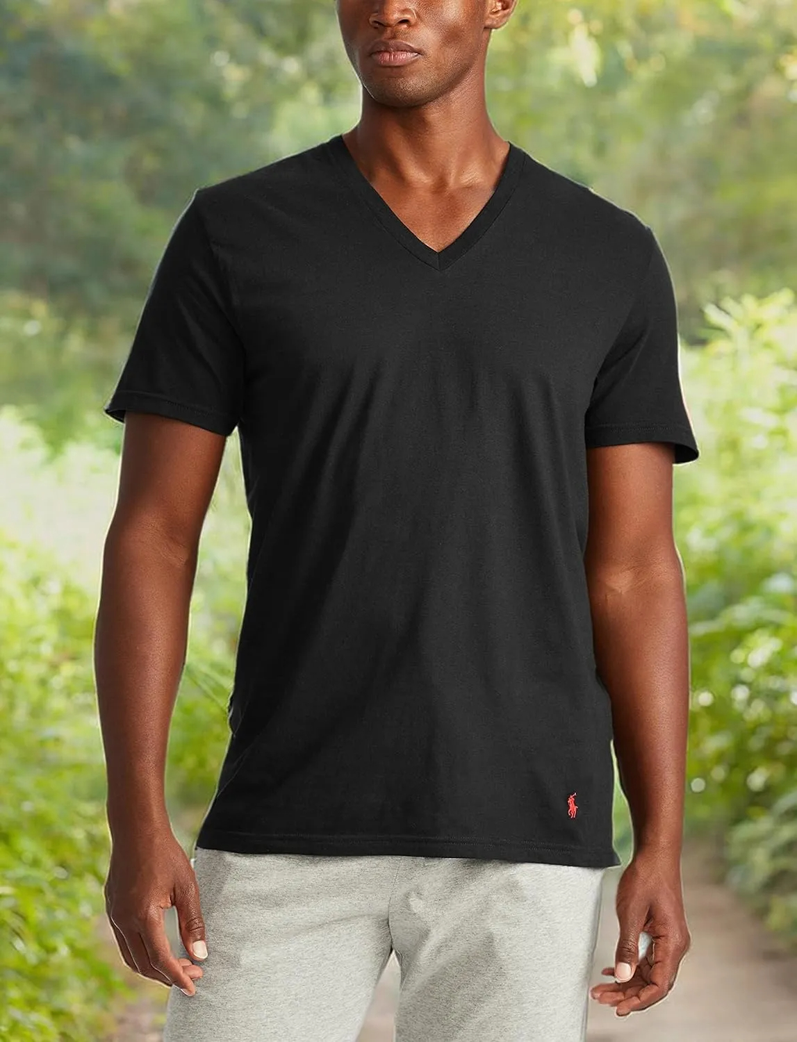 POLO Men's Classic Fit Cotton V neck Undershirt 3 Pack - Image 12