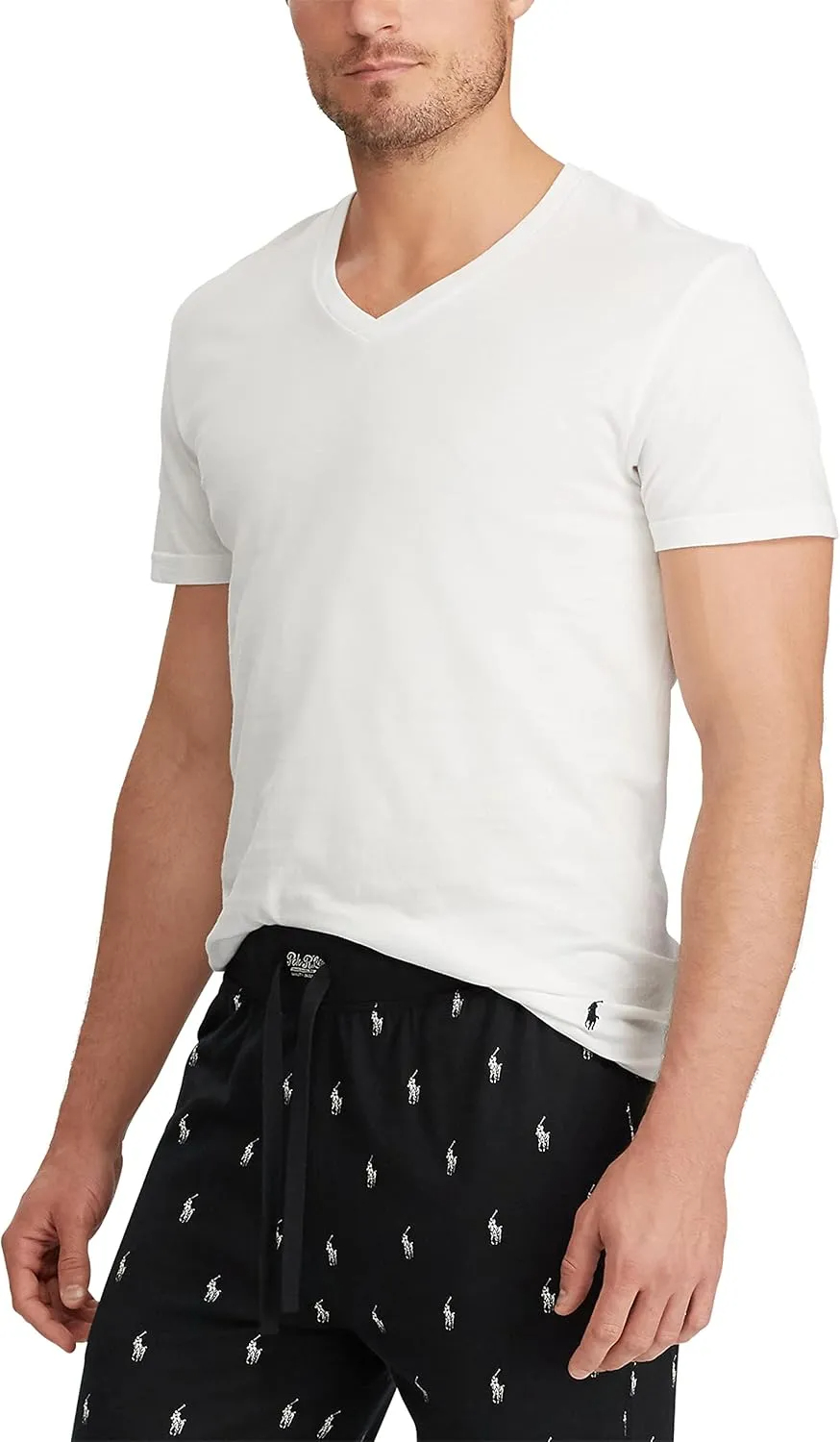 POLO Men's Classic Fit Cotton V neck Undershirt 3 Pack - Image 18