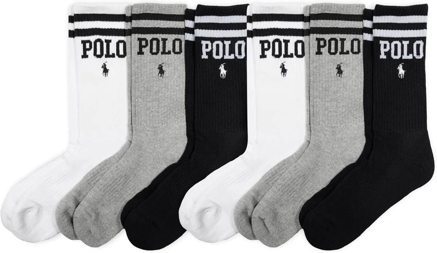 POLO RALPH LAUREN Men's Athletic Performance Cotton Crew Socks - 6 Pair Pack - Moisture Wicking Mesh - Image 15